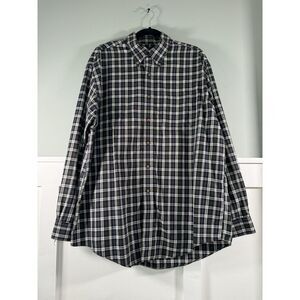 Brooks Brothers 346 Long Sleeve Button Down Size Large Green Blue‎ Plaid Mens